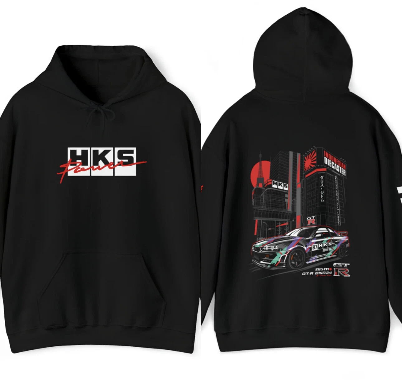 Skyline Pullover Hoodie — Hoodies and fleece by Gifted Elite New York, technical flat illustration