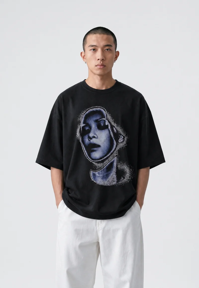 Halftone Dot Tee — T-shirts by Gifted Elite New York, technical flat illustration